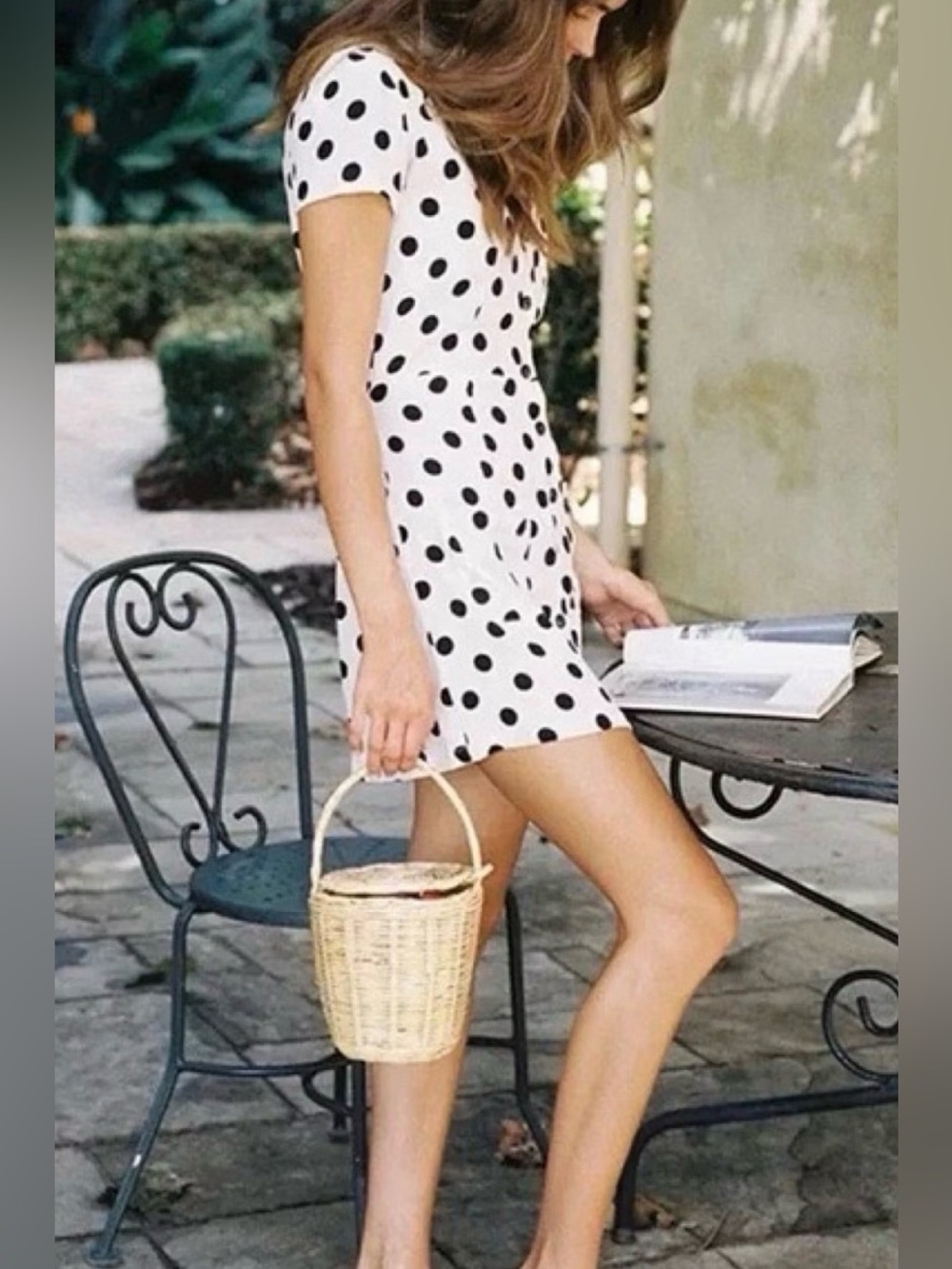 RIXO NWT‎ London Dots Laura Button Down Mini Dress Sz L - Picture 4 of 11